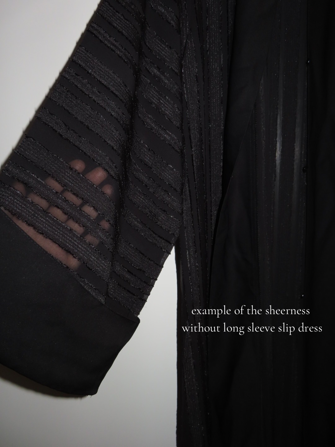 Striped Sheer 4 Piece Abaya Set