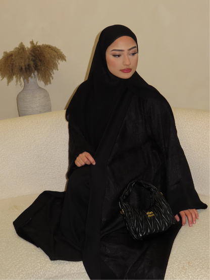 Black Swirl 4 Piece Abaya Set