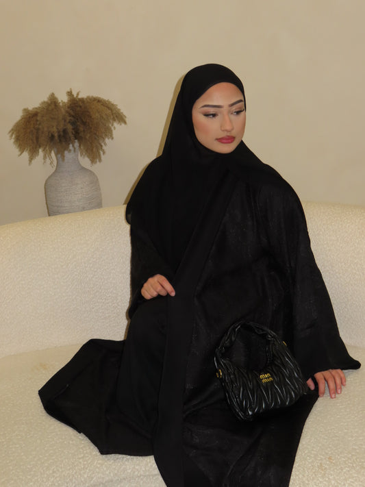 Black Swirl 4 Piece Abaya Set