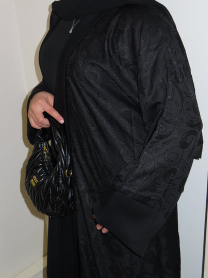 Black Swirl 4 Piece Abaya Set